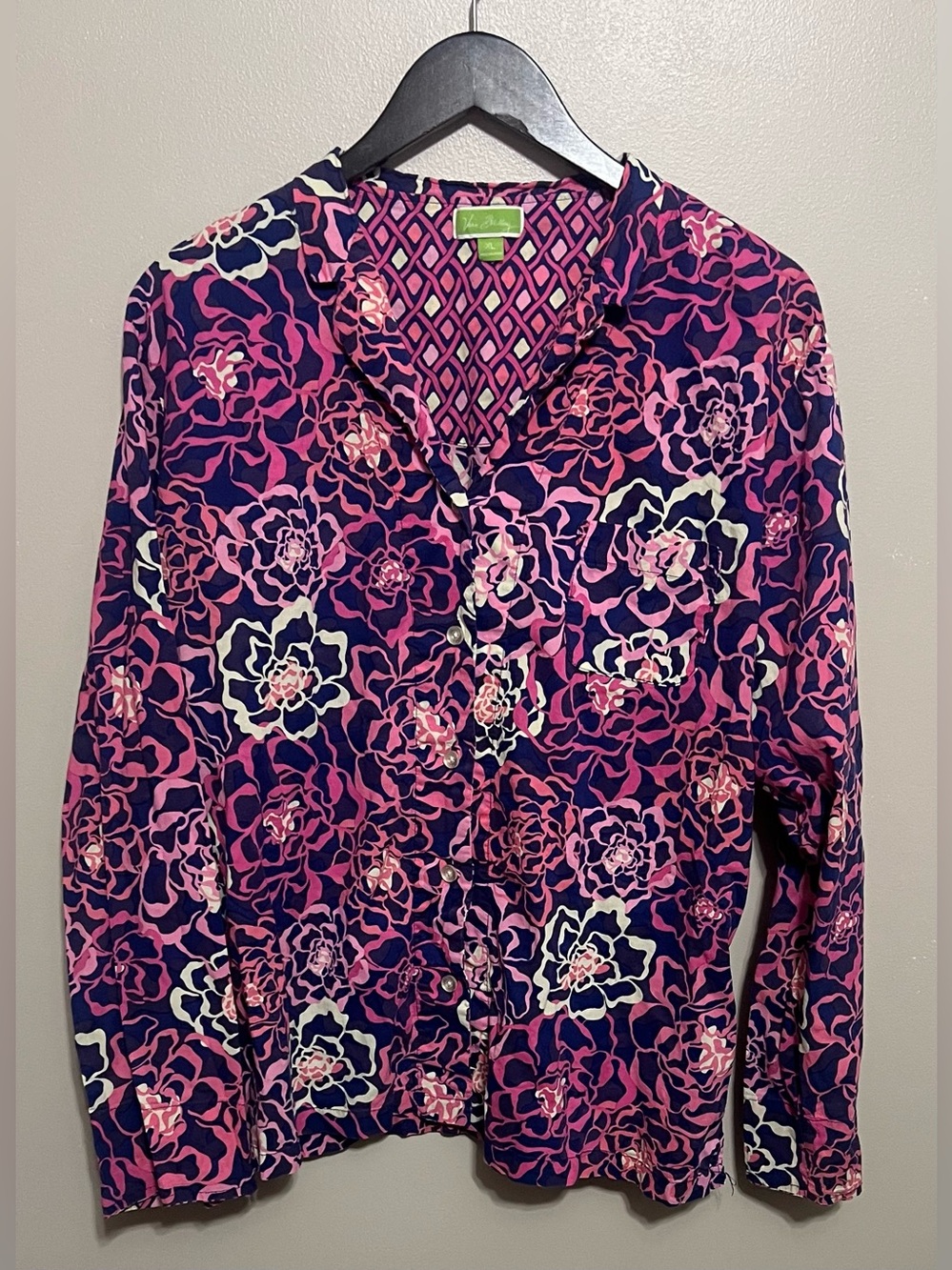 Vera Bradley Floral Button Up Shirt/Pajama Shirt- Size XL